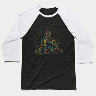 abstract colorful man meditates yoga Baseball T-Shirt